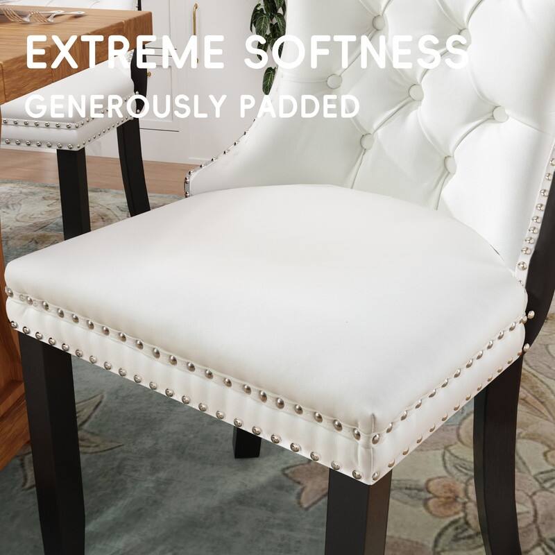 Tufted Naliheads Solid Wood Upholstered Dining Chairs (Set of 4)