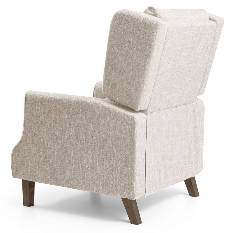 Subrtex Upholstered Classic Manual Wingback Recliner with Spindle Legs