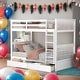 preview thumbnail 2 of 10, Twin-Over-Twin Bunk Bed with Ladders and Two Storage Drawers