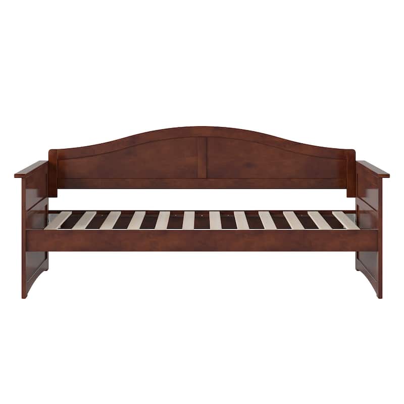 Victorian Daybed - Twin Wood Frame, Modern Design - Walnut Finish, 78.75" L