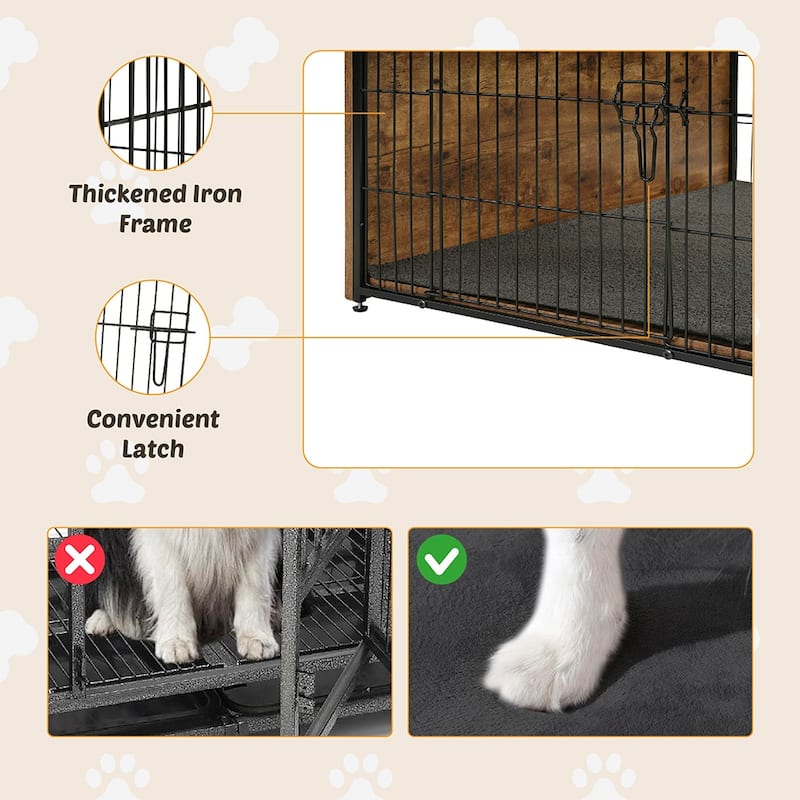 Wooden Dog Kennel Furniture, Heavy Duty End Table Pet Crate