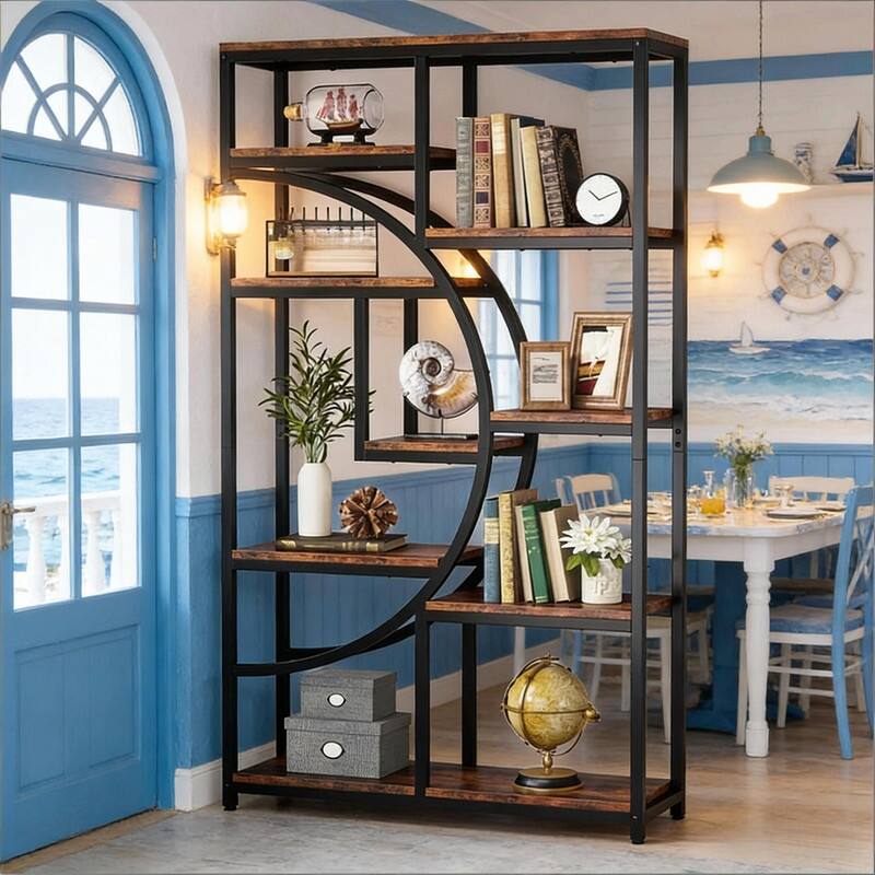 Versatile Freestanding Bookshelf - Geometric Design Display Bookcas