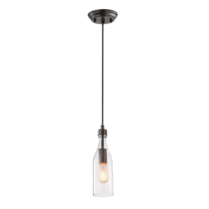 Modern Farmhouse 1-Light Bottle Glass Island Pendant Lights for Dining Room