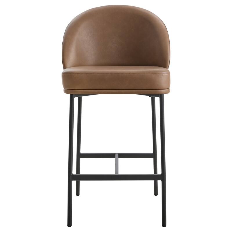 Spruce & Spring Upholstered Counter Bar Stool with Metal Frame