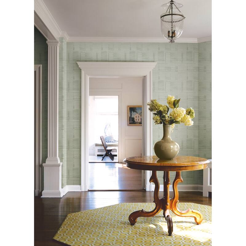 A-Street Prints Callaway Green Woven Stripes Wallpaper