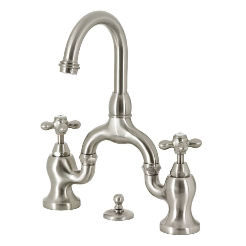 Kingston Brass KS799.AX English Country 1.2 GPM Bridge Bathroom Faucet - Brushed Nickel