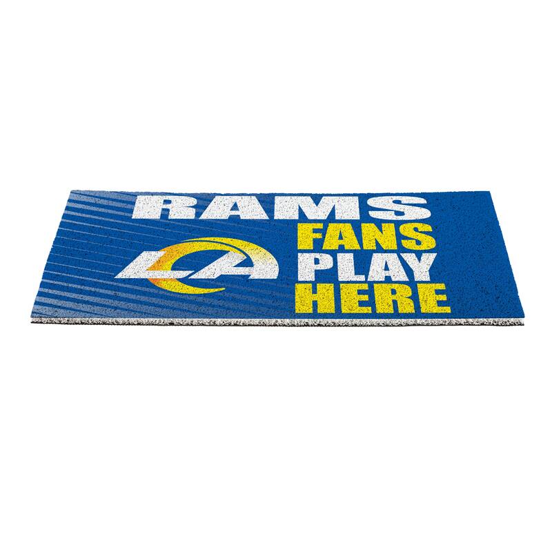 28 in. x 16 in. Los Angeles Rams "Fans Play Here" PVC Door Mat