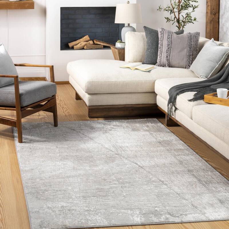 Livabliss Casual Carmel Abstract Area Rug - 7'10" x 10' - Off-White