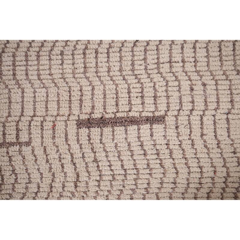 Earth Tone Moroccan Oriental Area Rug Hand-Knotted Wool Carpet - 8'10"x 12'4"