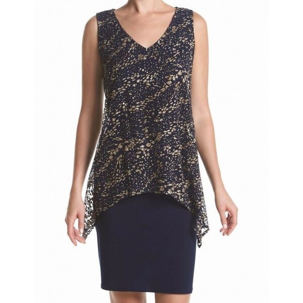 sheath dress with overlay