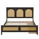 preview thumbnail 9 of 11, Queen Storage Bed with Rattan Headboard and Drawers
