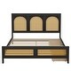 preview thumbnail 9 of 11, Queen Wood Platform Bed with Drawers and Rattan Headboard