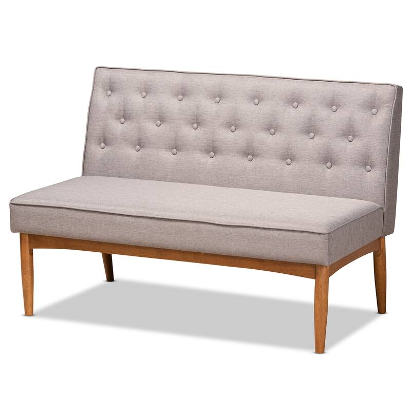 Riordan Mid-Century Upholstered and Walnut 3-PC Dining Nook Set