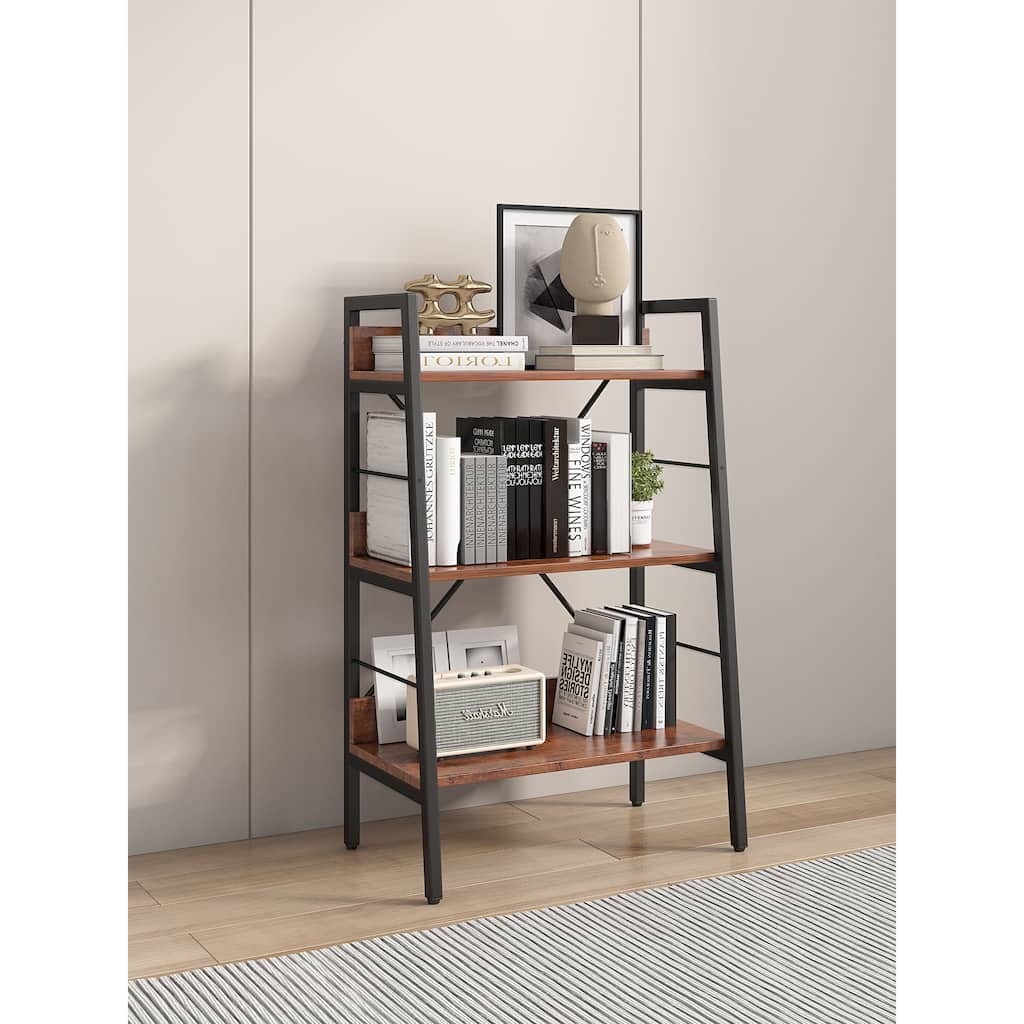 3 LAYER DISPLAY Bookshelf ,H Ladder Shelf Storage Shelves Rack Shelf Unit Metal Frame