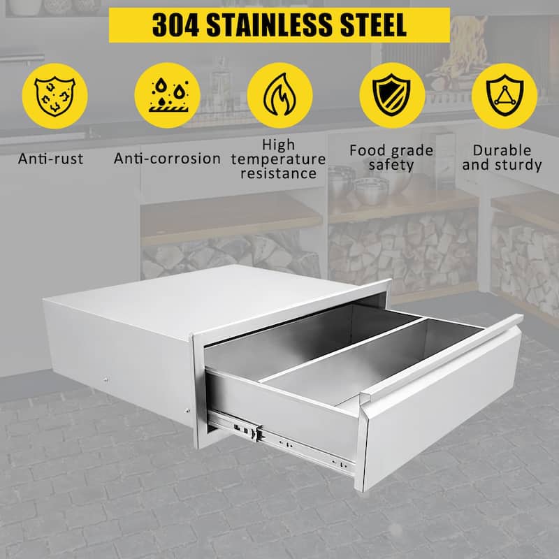 Outdoor Kitchen BBQ Access Drawers, 30W x 10H x 23D Inch - 30W x 10H x 23D Inch