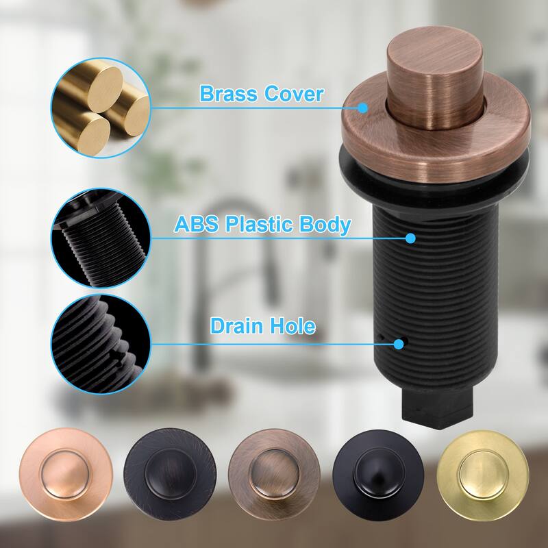 Akicon Garbage Disposal Air Switch Kit, Dual Outlet Sink Top Waste Disposal On/Off Switch Kit