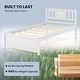 preview thumbnail 7 of 6, Wooden Platform Bed with Headboard and Wood Slat Support White-Twin Size