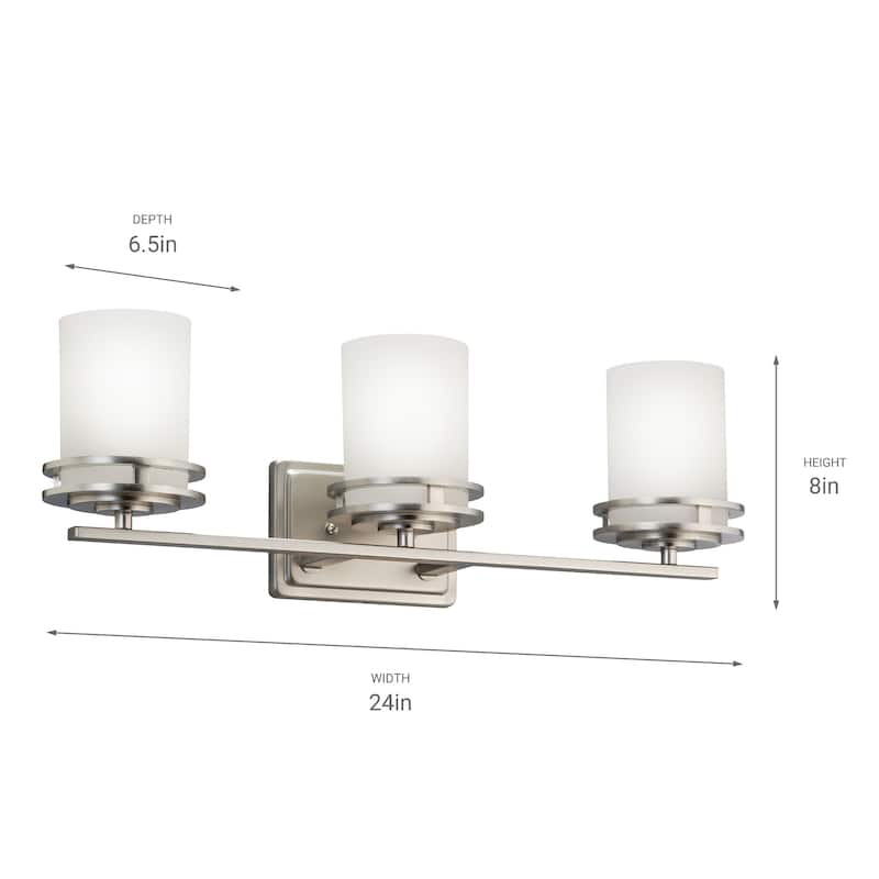 Kichler Lighting Hendrik Collection 3-light Brushed Nickel Bath/Vanity Light