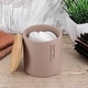 preview thumbnail 60 of 63, Sleek Cotton Pad Holder - Polyresin Bathroom Storage Container with Bamboo Lid - 4 L x 4 W x 4.6H