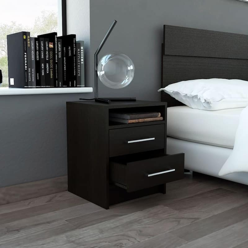 Philadelphia Nightstand with Two Drawers and Concealed Shelf