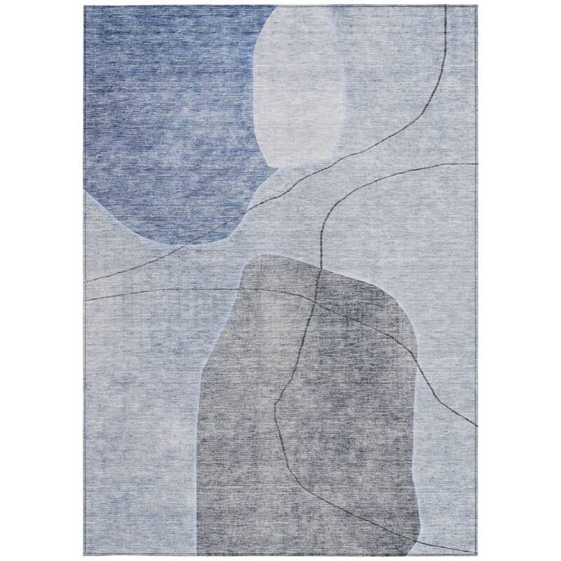 HomeRoots Abstract Transitional Rectangle Outdoor Rug