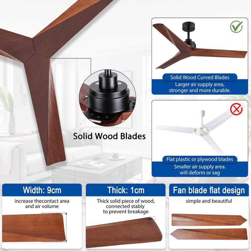 52" Lowe Profile Black Ceiling Fan without Light