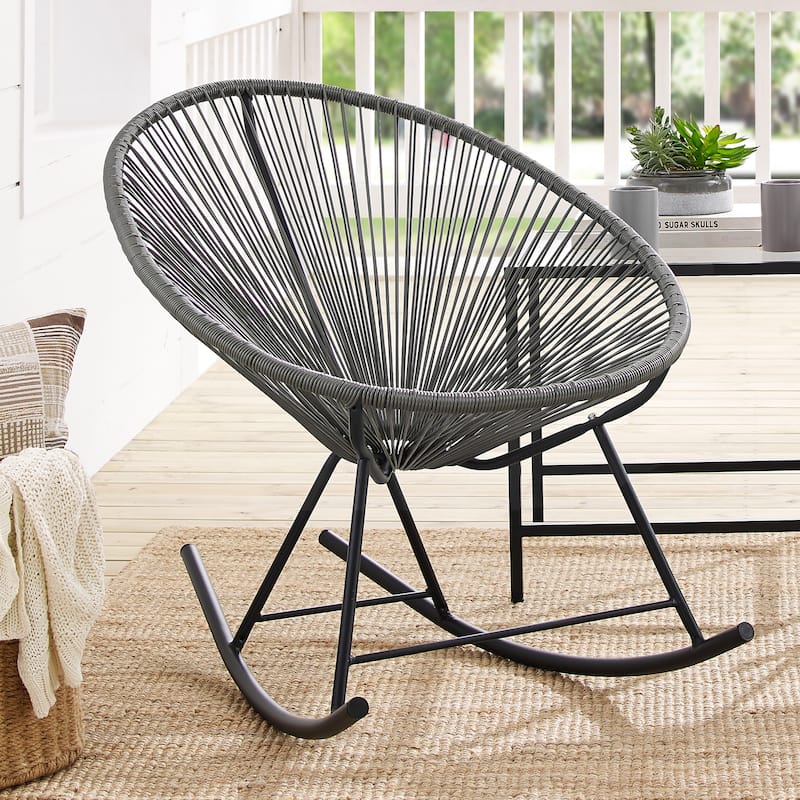 Corvus Sarcelles Modern Wicker Patio Rocking Bistro Chairs (Set of 2)