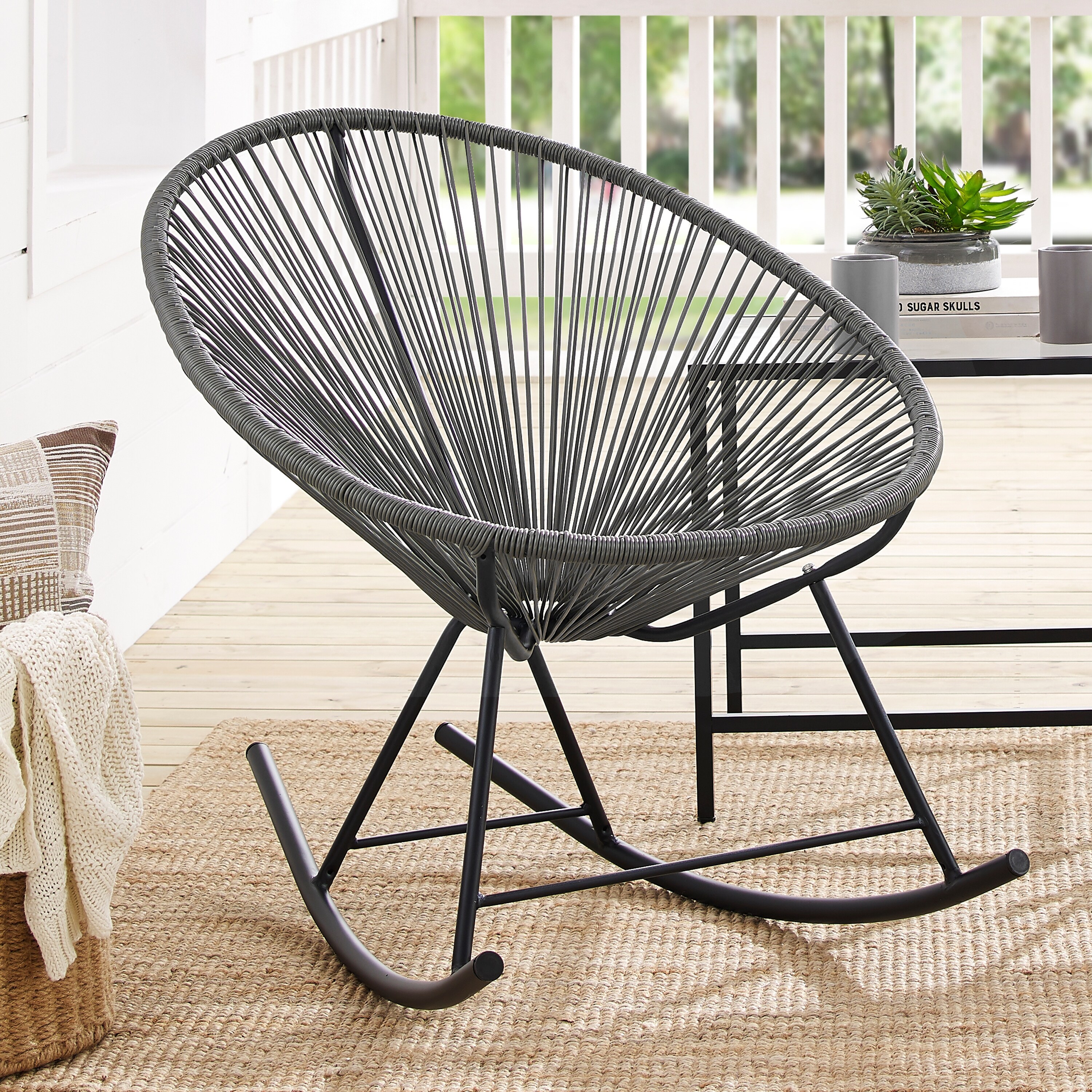 Modern wicker rocking chair sales