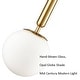 preview thumbnail 10 of 14, Padana Mid Century Modern Globe Pendant Light Opal Glass Hanging Light Fixture - N/A