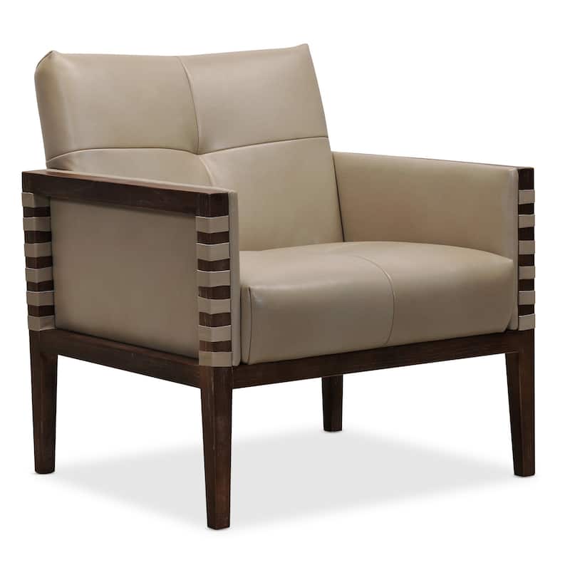 Hooker Furniture Carverdale 31" Wide Wood Framed Leather Upholstered - Maddie Taupe