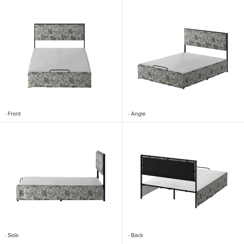 Oliver Modern Washable Slipcover Bed Upholstered Metal by HULALA HOME