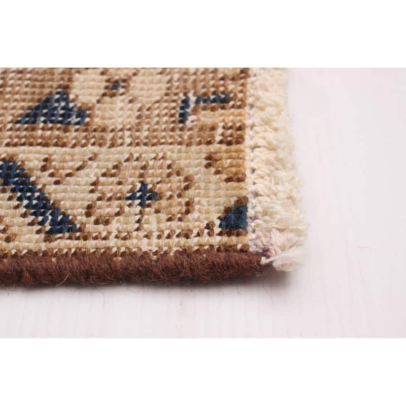 ECARPETGALLERY Hand-knotted Antalya Vintage Tan Wool Rug - 6'9 x 9'10