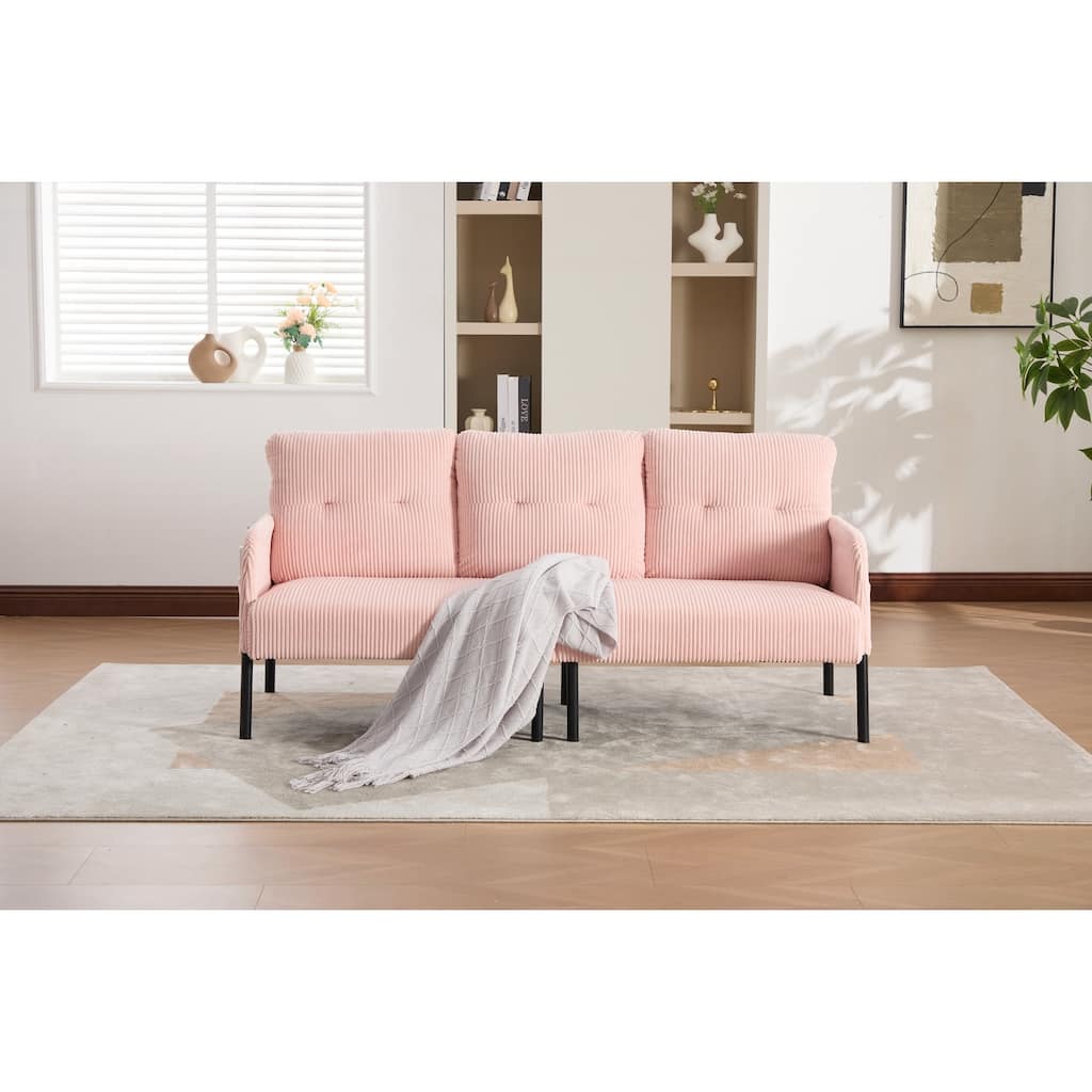 Oversized Loveseat, Modern & Plush Double-seater Sofa, Corduroy Upholstered Couch