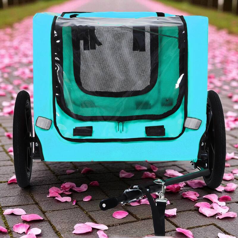 Heavy Duty Foldable Pet Bike Trailer - Dog & Cargo Carrier with 16-Inch All-Terrain Wheels and Universal Hitch
