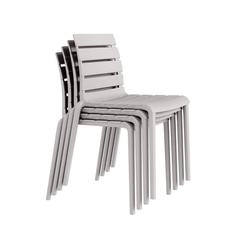 Rylan Set of 4 Stackable Dining Chairs, Indoor/Outoor