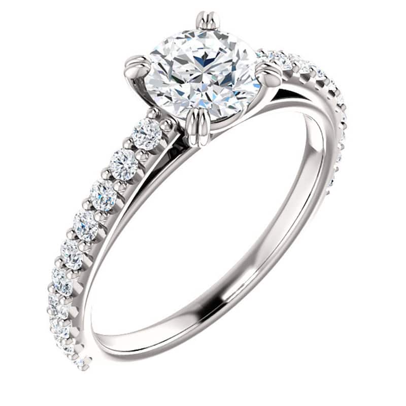 1 Ct Lab Grown Diamond Engagement Ring White Gold