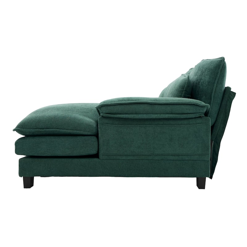 Symmetrical Chenille Upholstered Sectional Sofa U-shaped Cloud Couch with Double Chaise, Side Pockets and Double-layer Cushions
