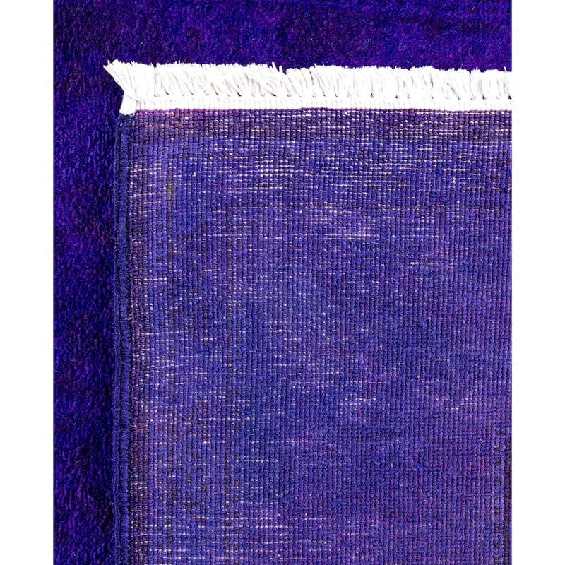 Overdyed One-of-a-Kind Hand-Knotted Area Rug - Purple - 4' 3" x 5' 7"