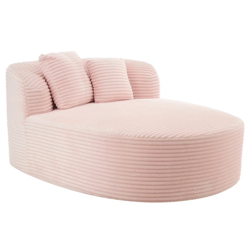 51.6" Chaise Lounge Sofa Bed - Boneless Couch with 2 Pillows - Compression Design for Living Room