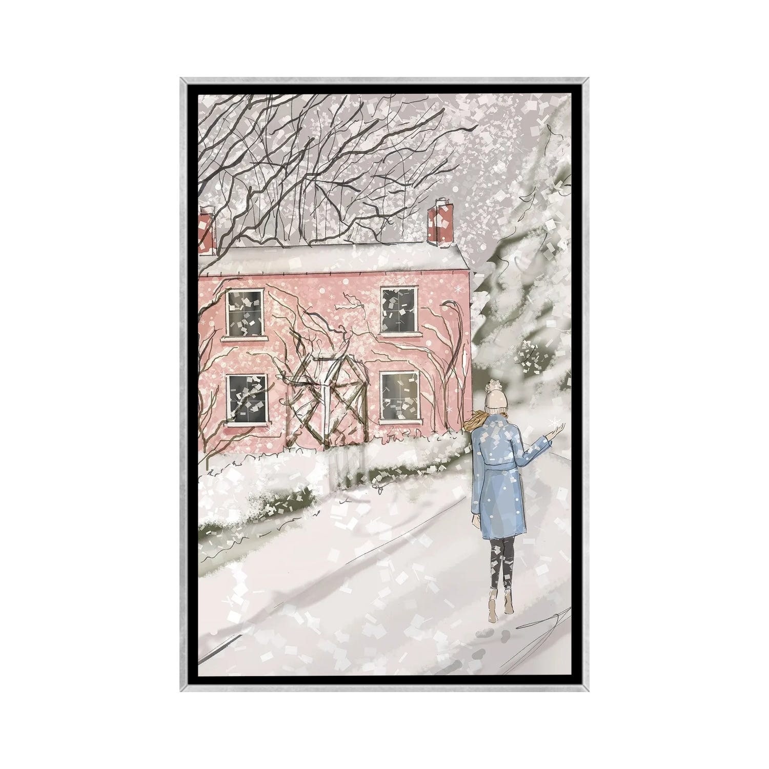 iCanvas "Baby Pink Cottage" by Heather Stillufsen Framed