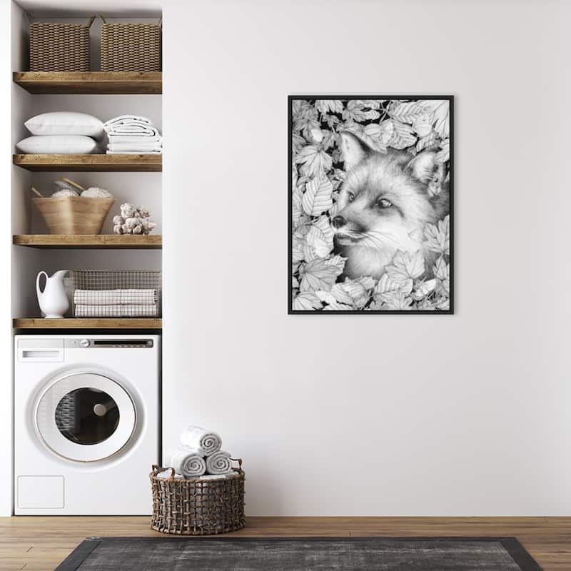 Fox and Forest by Ec Mazur Framed Canvas Wall Art
