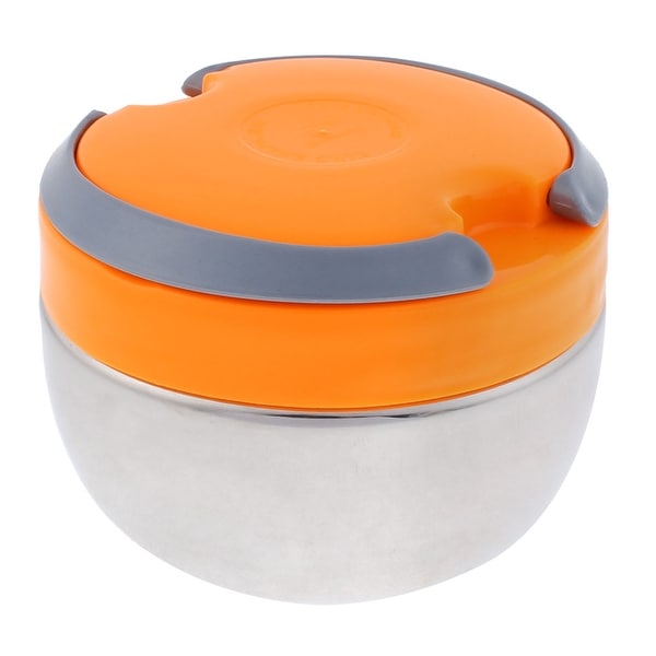 Unique Bargains Plastic Hand Carry Design Round Heat Preservation Food Lunch Box 900ml