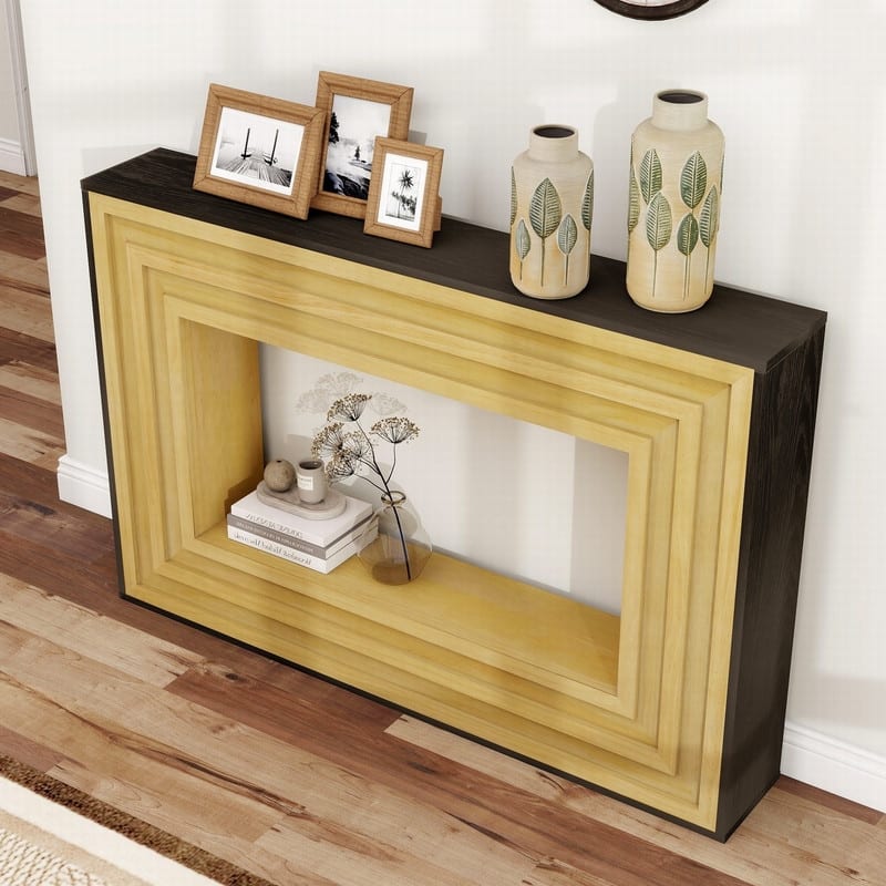 Modern 47.24" Console Table with Layered Wood Frame Ideal for Living Room or Entryway Decor