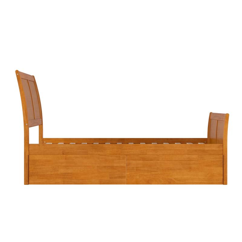 AFI Portland Solid Wood Platform Bed with Matching Footboard and Storage Drawers