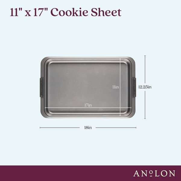 Anolon Advanced Bakeware Nonstick Cookie Sheet, 11Inch x 17Inch, Gray