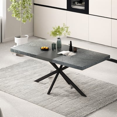 Retro Rectangular Stretch Dining Table