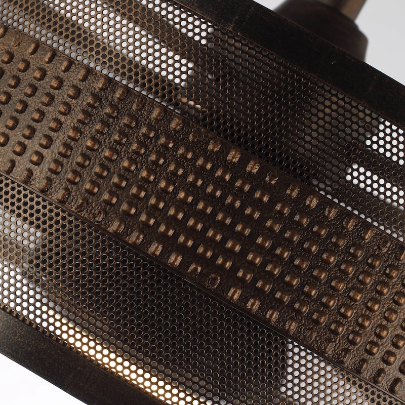 21-inch Brown Rustic Cage Small Ceiling Fan/ Fandelier with Light and Remote - 21 in. D x 21 in. W x 15.5