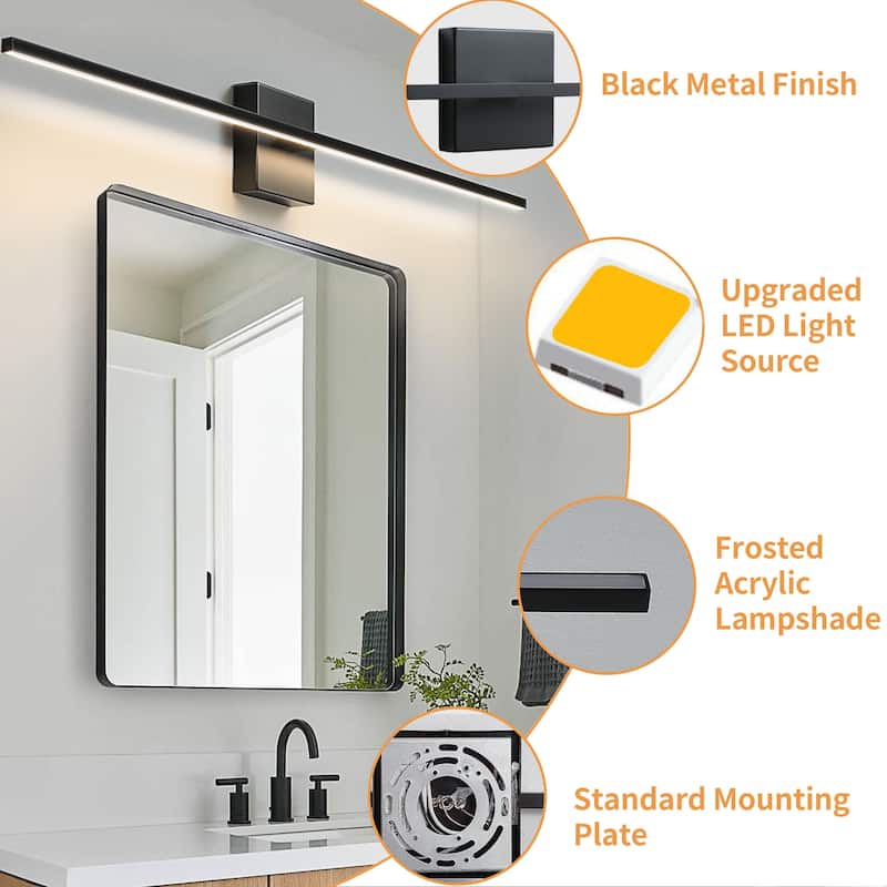 Modern Vanity Lighting Fixtures 24/30/39 inch Bathroom Vanity Lights Over Mirror Wall Sconce for Bathroom