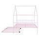preview thumbnail 19 of 30, Full Size Metal House Bed with Twin Size Trundle