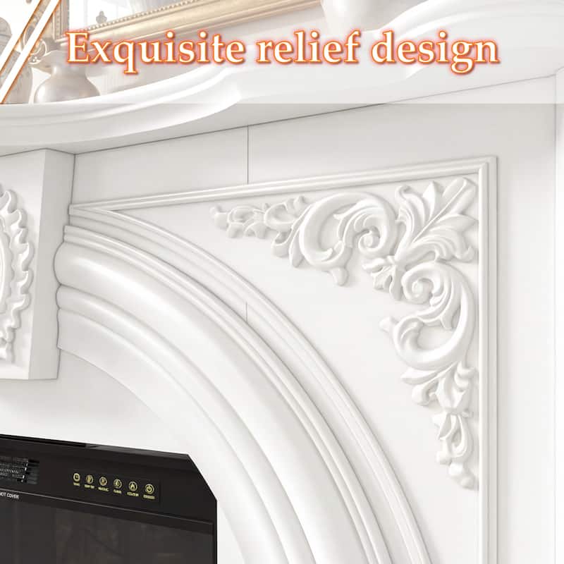 Freestanding Electric Fireplace with Mantel, 24" Electric Fireplace Insert, Adjustable Flame Colors, Remote Control & Thermostat